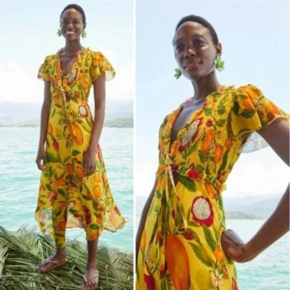 NWT Farm Rio Fruit Lovers Maxi Dress in Tropical Floral Print - Picture 1 of 7